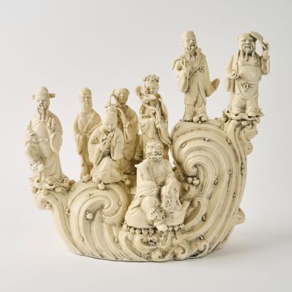 A Chinese Dehua White Porcelain 'Eight Immortals' Ornament