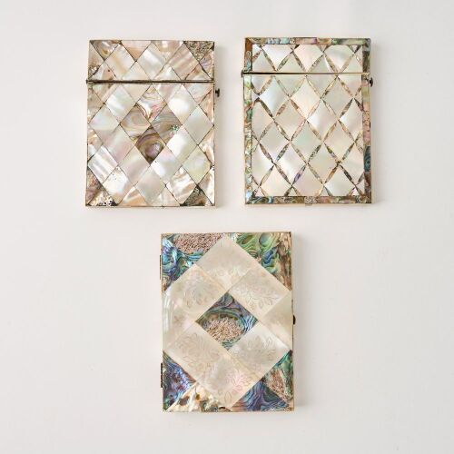 A Set of Three Decorative Mother-of-Pearl Inlaid Card Cases