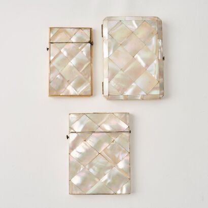 A Set of Three Decorative Mother-of-Pearl Inlaid Card Cases