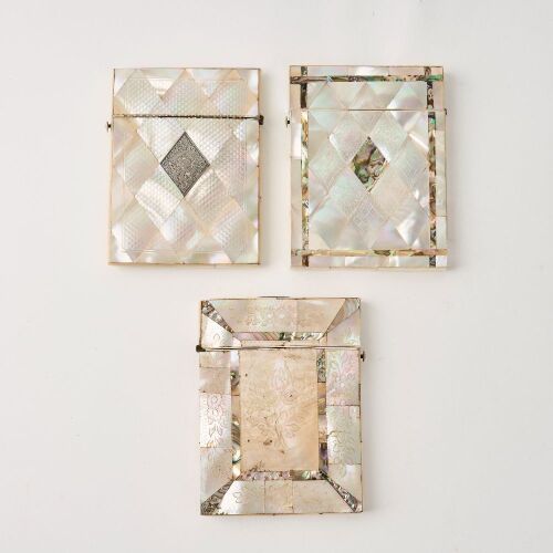 A Set of Three Decorative Mother-of-Pearl Inlaid Card Cases