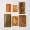 A Set of Six Decorative Wooden Card Cases