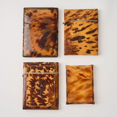 A Set of Four Decorative Tortoiseshell Card Cases