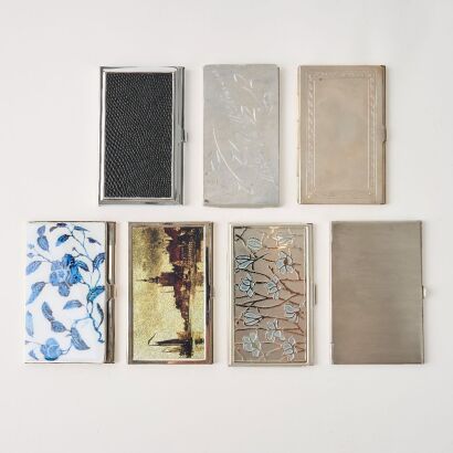 A Group of Seven Metal Card Cases