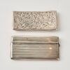 A Set of Two Decorated Silver Card Cases - 2