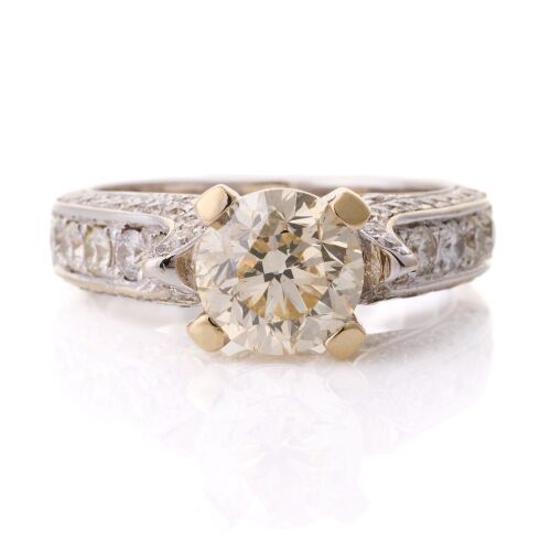 18ct White Gold, 2.05ct Diamond / .96ct Diamond Dress Ring