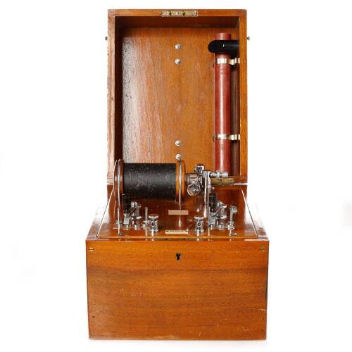 A Vintage Medical Wooden Cased Electric Direct Current Machine