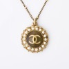 Chanel, CC Logo / Faux Pearl Pendant Necklace with Box