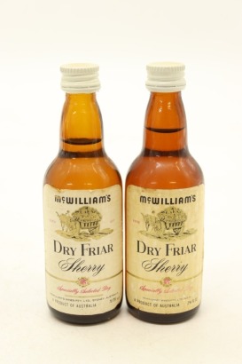 (1) McWilliam's Dry Friar Sherry Miniatures, 2 Bottles Sold as One Lot
