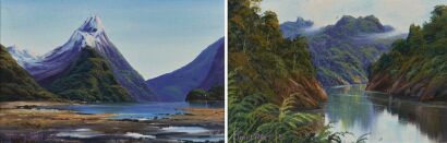 TONY ROCHE Mitre Peak, Fiordland, and Whanganui River (diptych)