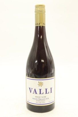 (1) 2018 Valli Waitaki Vineyard Pinot Noir, North Otago