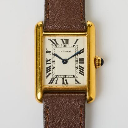 Vermeil, Cartier, Must de Cartier Tank, Quartz Wristwatch, circa 1977 - 1982