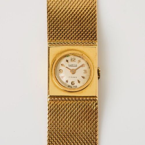18ct Yellow Gold, Curtis Ladies Hand-wound Dress Wristwatch, circa 1950's-1960's