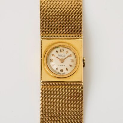 18ct Yellow Gold, Curtis Ladies Hand-wound Dress Wristwatch, circa 1950's-1960's