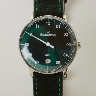 Stainless Steel, Meistersinger Neo 36 Automatic Green Wristwatch, circa 2020's
