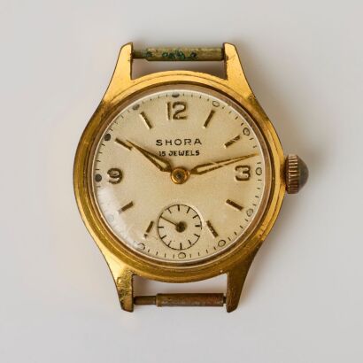 Gold Plated, Shora, 15 jewels Hand-wound Wristwatch, crca 1960's