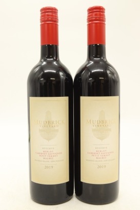 (2) 2019 Mudbrick Vineyard Reserve Merlot - Cabernet Sauvignon - Petit Verdot - Malbec, Waiheke Island