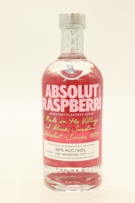 (1) Absolut Raspberri - Raspberry Flavored Vodka, Sweden, 38% ABV