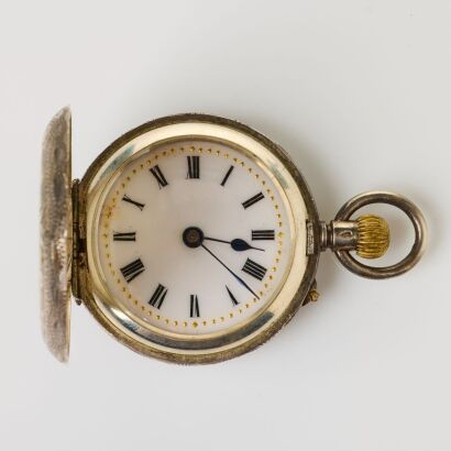 .935 Swiss Silver, 33mm Ladies Full-Hunter Fob Watch, circa 1900-1910