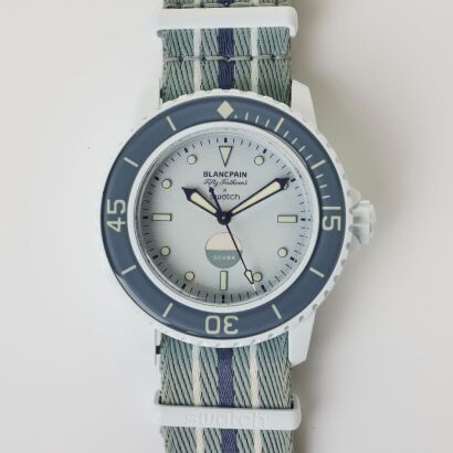 Bio-ceramic Blancpain x Fifth Fathoms Swatch - Antarctic Ocean Wristwatch, circa 2024