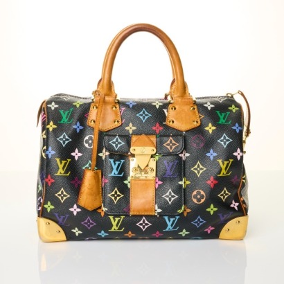 Louis Vuitton x Murakami, Limited Edition Noir Monogram Multicolour Speedy 30