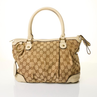 Gucci, Beige GG Canvas Medium Sukey Tote Bag