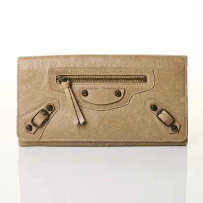 Balenciaga, Light Grey Arena Storico Lambskin Le City Classic Money Wallet