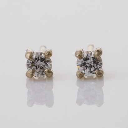 14ct White Gold, 0.16ct Diamond Stud Earrings