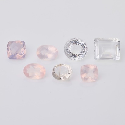 Parcel of Rose Quartz / 19.78ct Crystal Quartz / Included Quartz Gemstones
