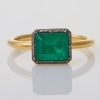 18ct Yellow Gold, 2.01ct Rectangular Step Cut Emerald Ring
