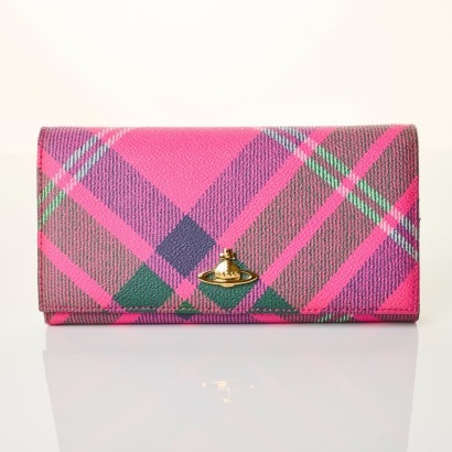 Vivienne Westwood, Pink Tartan Long Wallet with Box