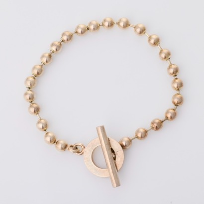 Sterling Silver, 20cm Gucci, Ball Chain Toggle Bracelet with Box