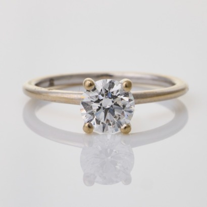 18ct White Gold, 0.84ct Diamond Solitaire Ring, GIA certified