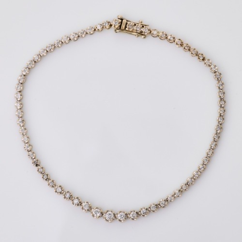 18ct White Gold, 1.03ct Diamond Tennis Bracelet