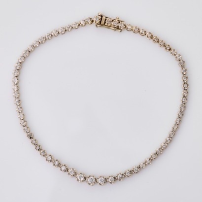 18ct White Gold, 1.03ct Diamond Tennis Bracelet