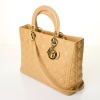 Christian Dior, Beige Cannage Quilted Lambskin Lady Dior Tote Bag - 2