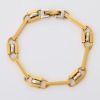 18ct Yellow / White Gold, 19cm Italian Fancy Link Bracelet