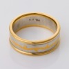 18ct Yellow Gold / Platinum, 8.20mm Plain Band, Size V - 2