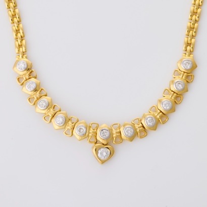 18ct Yellow Gold, 0.20ct Diamond / Diamond Necklace