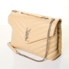 Saint Laurent, Beige Matelass&eacute; Calfskin Medium Loulou Bag - 2
