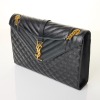 Saint Laurent, Black Tri-Quilt Matelass&eacute; Grain de Poudre Large Envelope Bag - 2