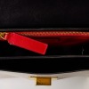 Valentino Garavini, Taupe / Cream Leather V-Ring Flap Crossbody Bag - 4