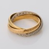18ct Yellow Gold / 18ct Rose Gold / Platinum, 0.32ct Diamond Three Band Interlocking Rings - 2