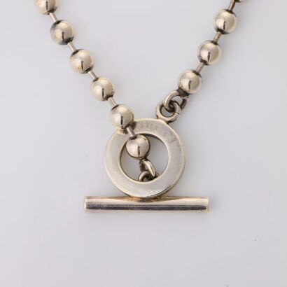 Gucci, 36cm Sterling Silver, Ball Chain Heart Choker