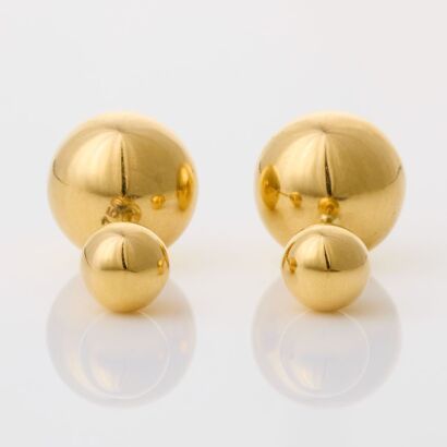 18ct Yellow Gold, Ball Earrings