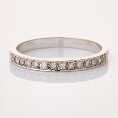 18ct White Gold, 0.15ct Diamond Half Eternity Ring
