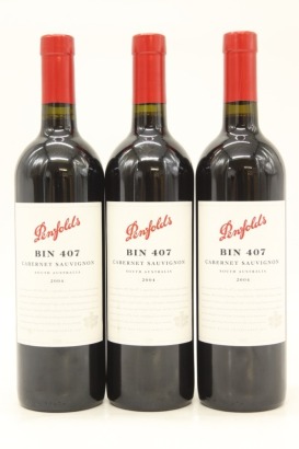 (3) 2004 Penfolds Bin 407 Cabernet Sauvignon, South Australia