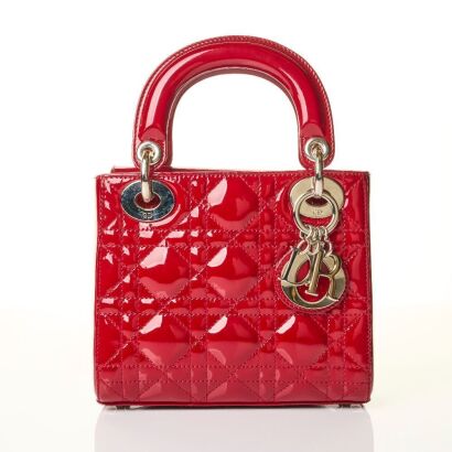 Christian Dior, Red Patent Leather Mini Lady Dior