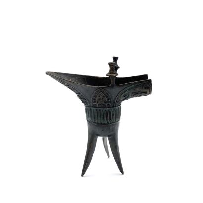 A Late 19th to Early 20th Century Chinese Bronze Wine Vessel