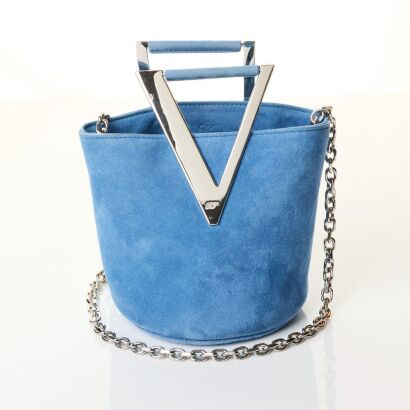 Roger Vivier, Blue Suede Mini Bucket Bag