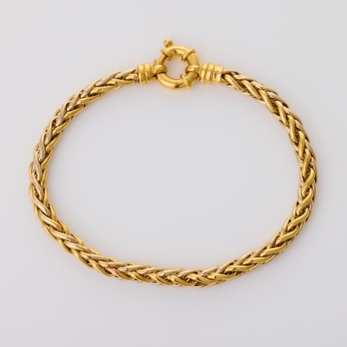 18ct Yellow Gold, 20cm Wheat Sheaf Link Bracelet